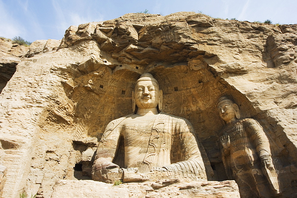 Buddhist statues of Yungang Caves cut during the Northern Wei Dynasty in 460 AD, UNESCO World Heritage Site near Datong, Shanxi province, China, Asia