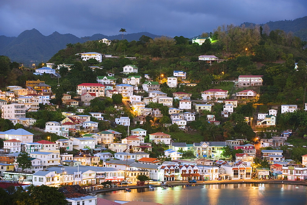 Harbour and town houses, St. George's, Grenada, Windward Islands, West Indies, Caribbean, Central America