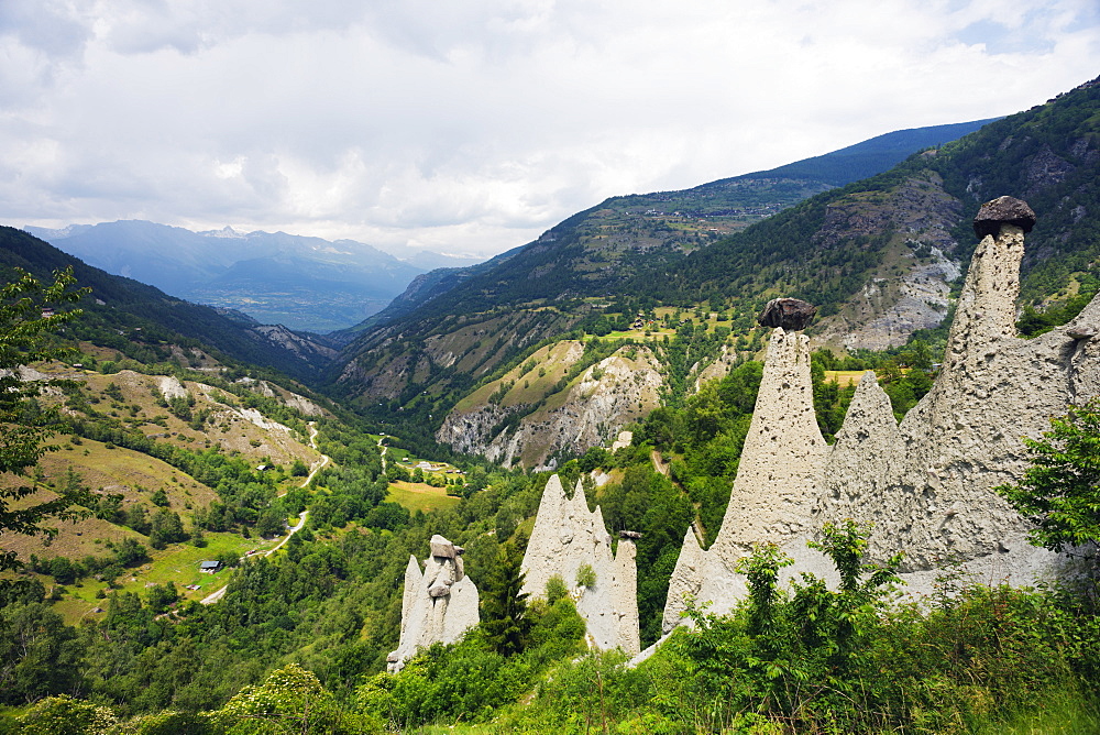 Sandstone formations, Valais, Switzerland, Europe