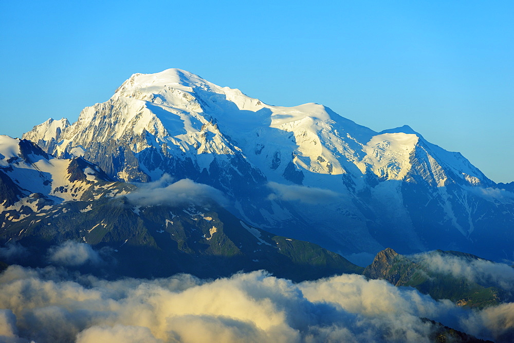 View to Mont Blanc in France, Martigny, Valais, Swiss Alps, Switzerland, Europe