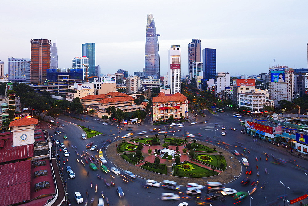 Ben Thanh market area and Bitexco Financial Tower, Ho Chi Minh City (Saigon), Vietnam, Indochina, Southeast Asia, Asia