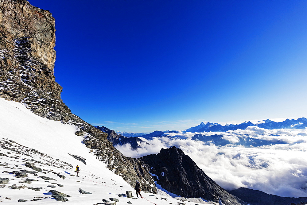 View to Mont Blanc in France from Grand Combin, Valais, Swiss Alps, Switzerland, Europe