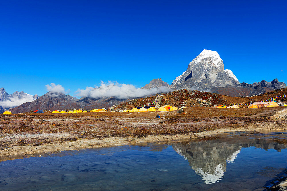 Ama Dablam base camp with Tobuche, 6495m, Sagarmatha National Park, UNESCO World Heritage Site, Khumbu Valley, Nepal, Himalayas, Asia