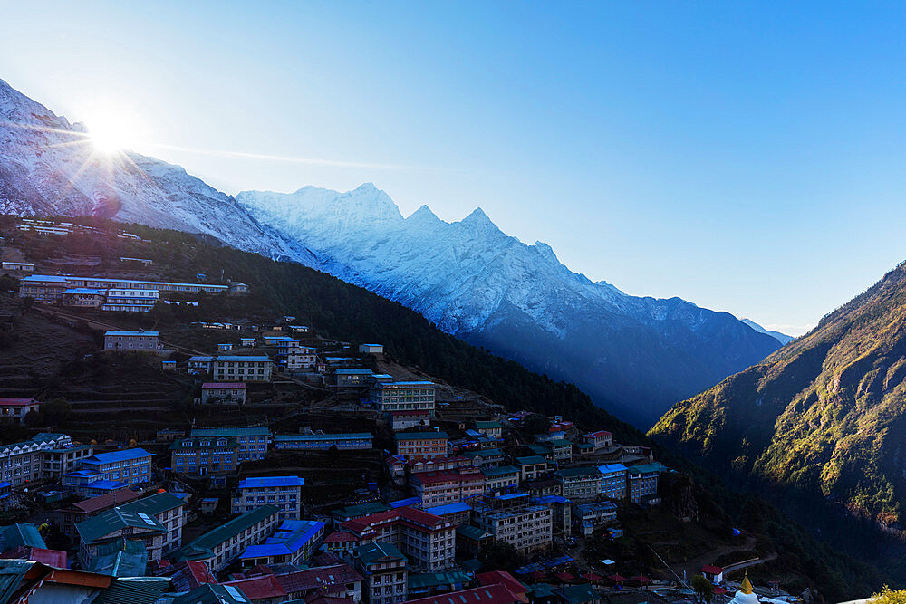 Namche Bazaar, Sagarmatha National Park, UNESCO World Heritage Site, Khumbu Valley, Nepal, Himalayas, Asia