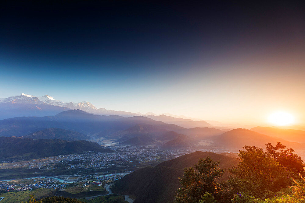 Sunrise from Sarangkot, Pokhara, Nepal, Himalayas, Asia