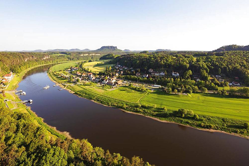 River Elbe, Saxon Switzerland National Park, Saxony, Germany, Europe