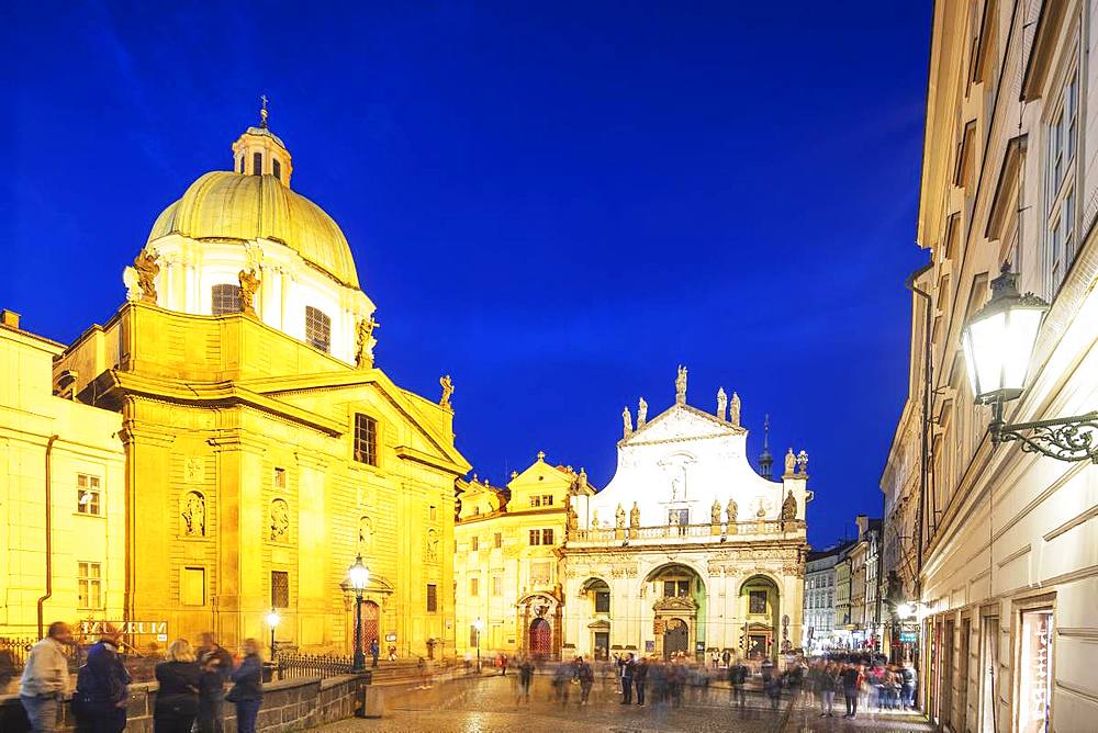 Charles Bridge Museum and Church of the Holy Saviour, Prague, UNESCO World Heritage Site, Bohemia, Czech Republic, Europe