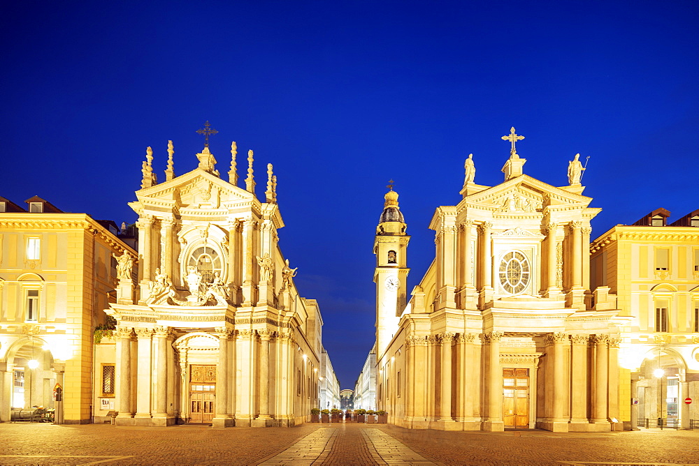 Churches of Santa Cristina and Carlo Borromeo, Piazza San Carlo, Turin, Piedmont, Italy, Europe