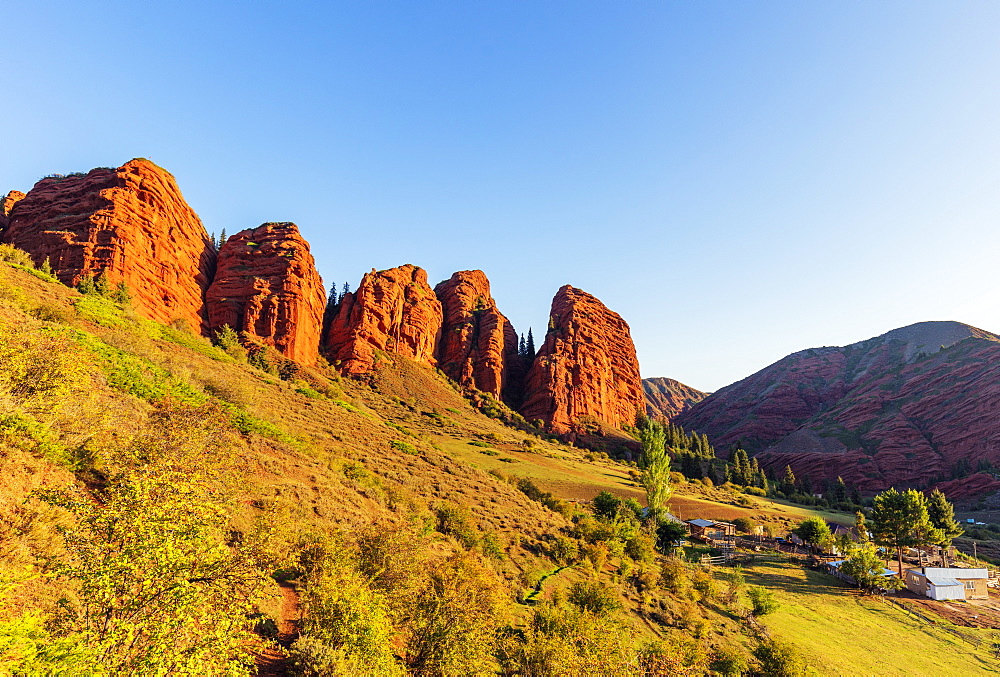 Jeti Oghuz Korort, sandstone rock formations, Karakol, Kyrgyzstan, Central Asia, Asia