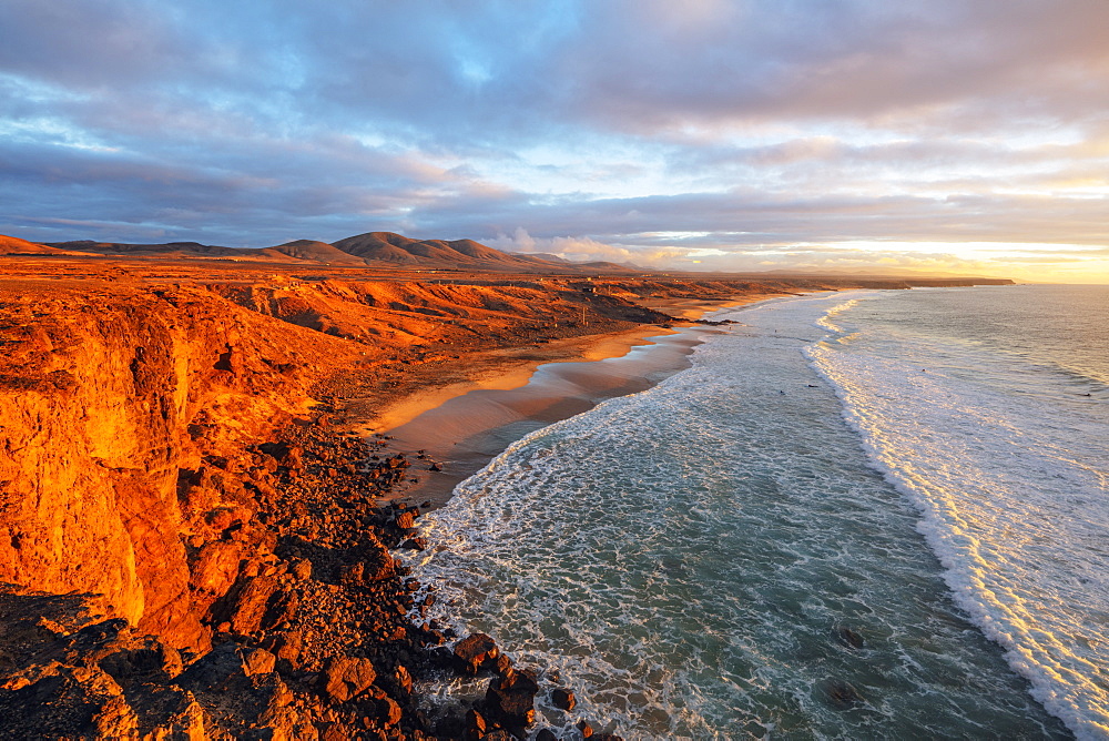 El Cotillo coastal scenery at sunset, Fuerteventura, Canary Islands, Spain, Atlantic, Europe