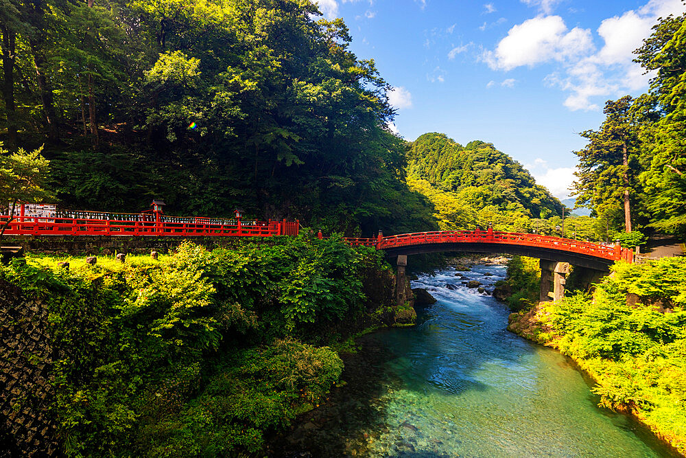 Shinkyo Bashi bridge on Daiya River, Nikko, UNESCO World Heritage Site, Tochigi prefecture, Honshu, Japan, Asia