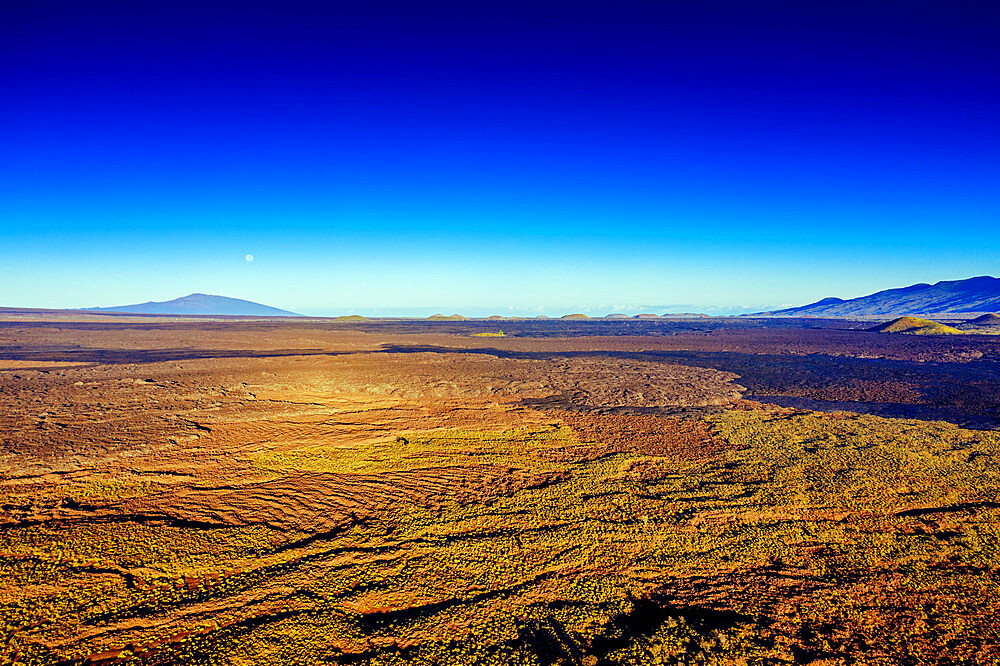 Aerial view of volcanic landscape, Mauna Kea, Big Island, Hawaii, United States of America, North America