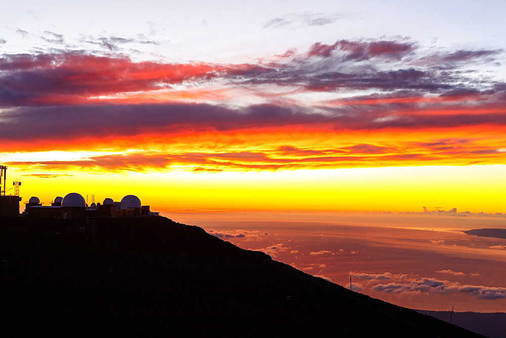 Haleakala National Park, sunset view from summit of Haleakala, Maui Island, Hawaii, United States of America, North America