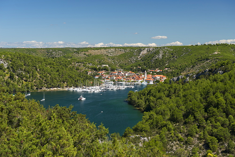 Port of Skradin and boats, Croatia, Europe