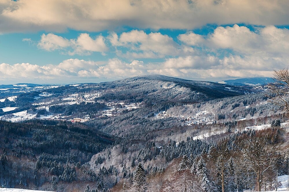 Rolling hills of Jizery Mountains, Rejdice, Liberec Region, Czech Republic (Czechia), Europe