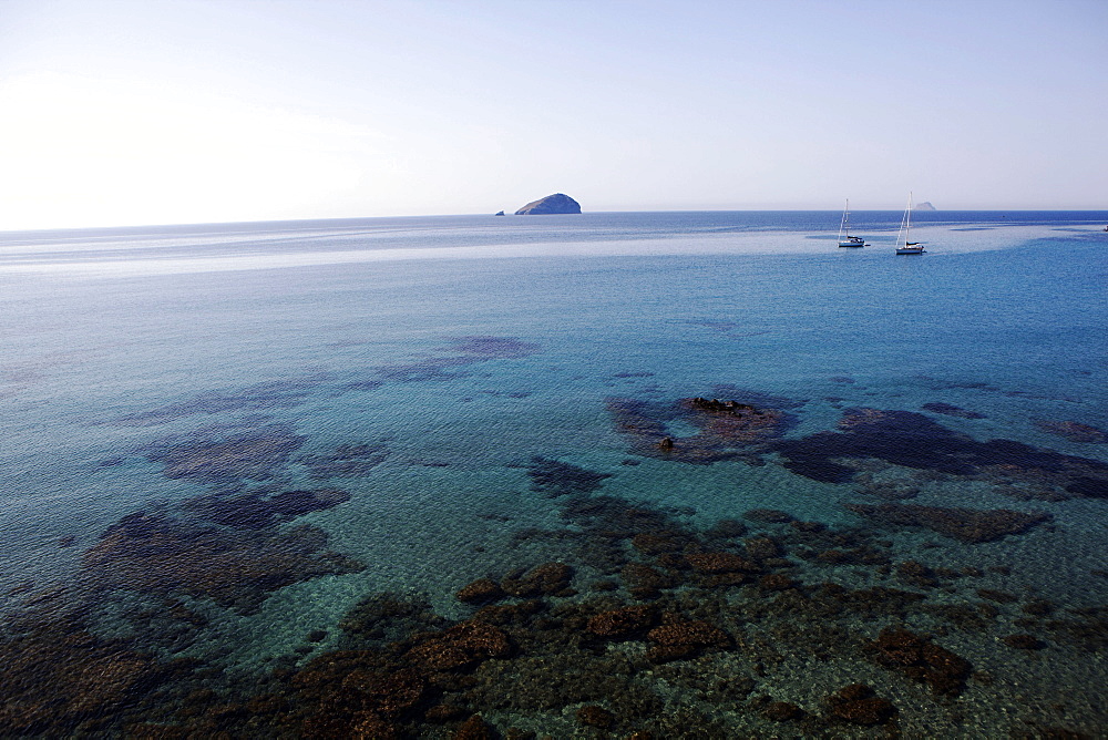 View over the Bull island Sant'Antioco Sardinia, Italy, Mediterranean, Europe