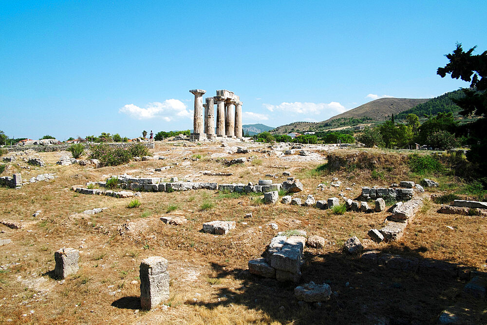 The Temple of Apollo in ancient Corinth, Greece, Europe