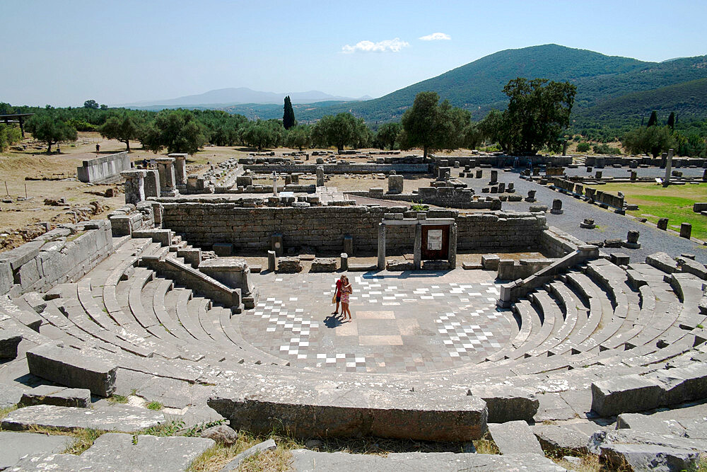 Ancient Messene theater, Messene, Peloponnese, Greece, Europe