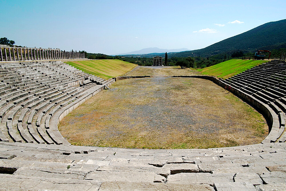 The ancient Messene Stadium, Messene, Peloponnese, Greece, Europe