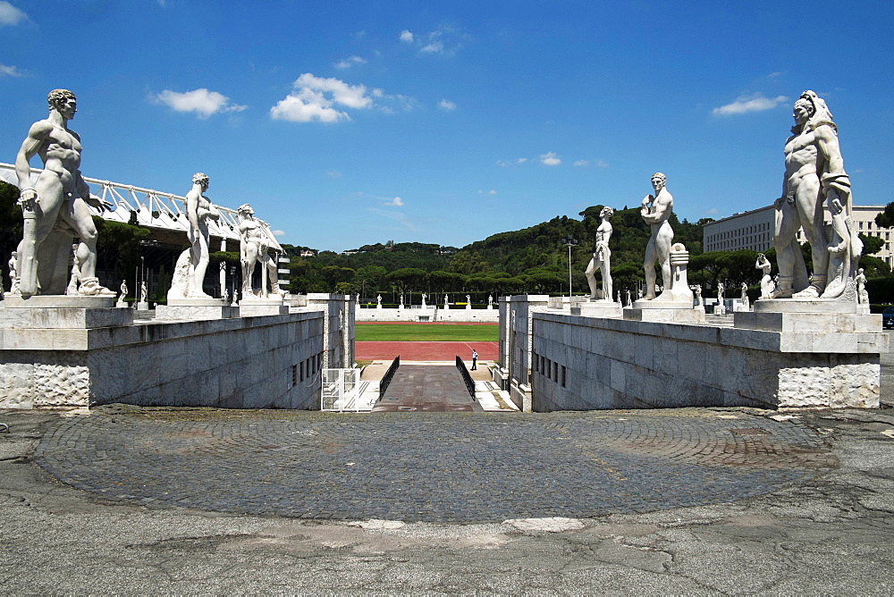 View of the Marble Stadium, Rome, Lazio, Italy, Europe