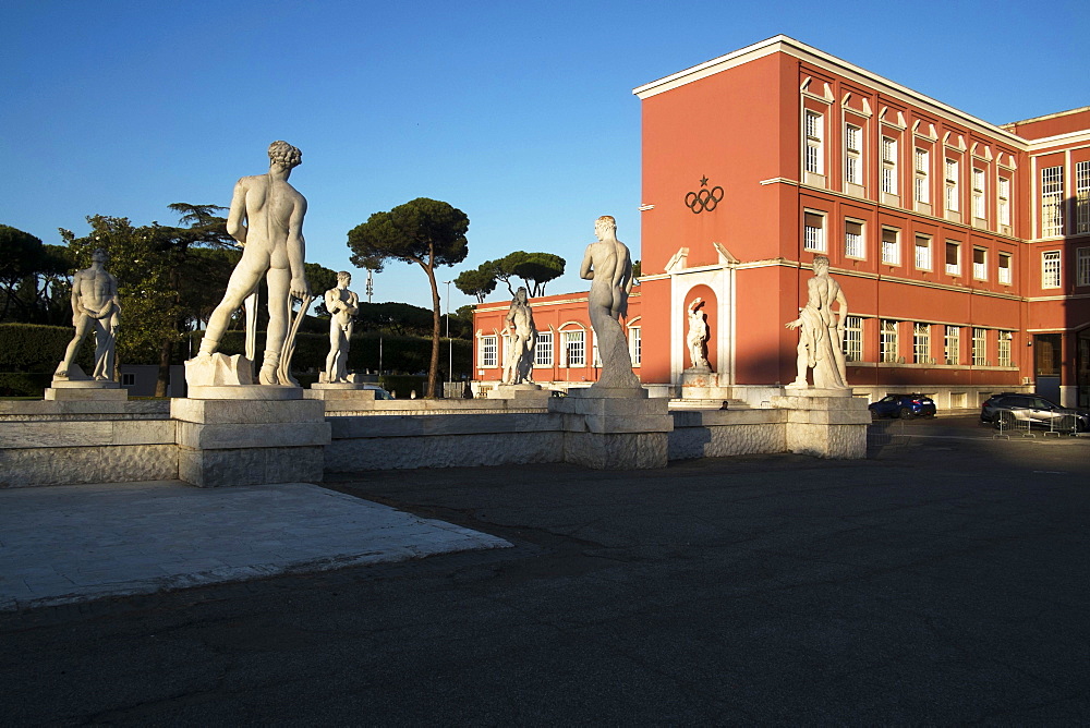 The Red CONI building the Italian Sport Headquarters, Rome, Lazio, Italy, Europe