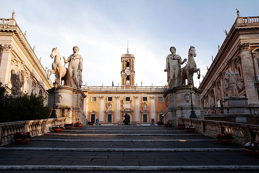 Castor and Pollux at the Campidoglio (Capitoline Hill), Rome, Lazio, Italy, Europe