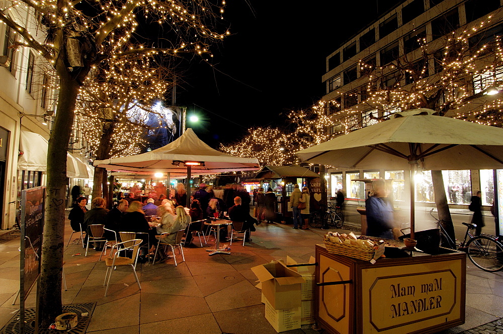 Stroget Ostergade shopping area at Christmas, Copenhagen, Denmark, Scandinavia, Europe