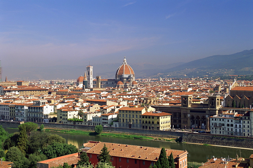 View over the city skyline, Florence, Tuscany, Italy, Europe