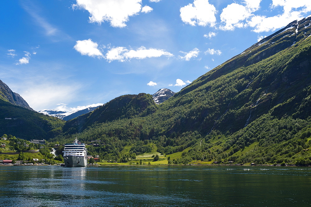 Cruise Ship in Geirangerfjord, UNESCO World Heritage Site, Norway, Scandinavia, Europe 