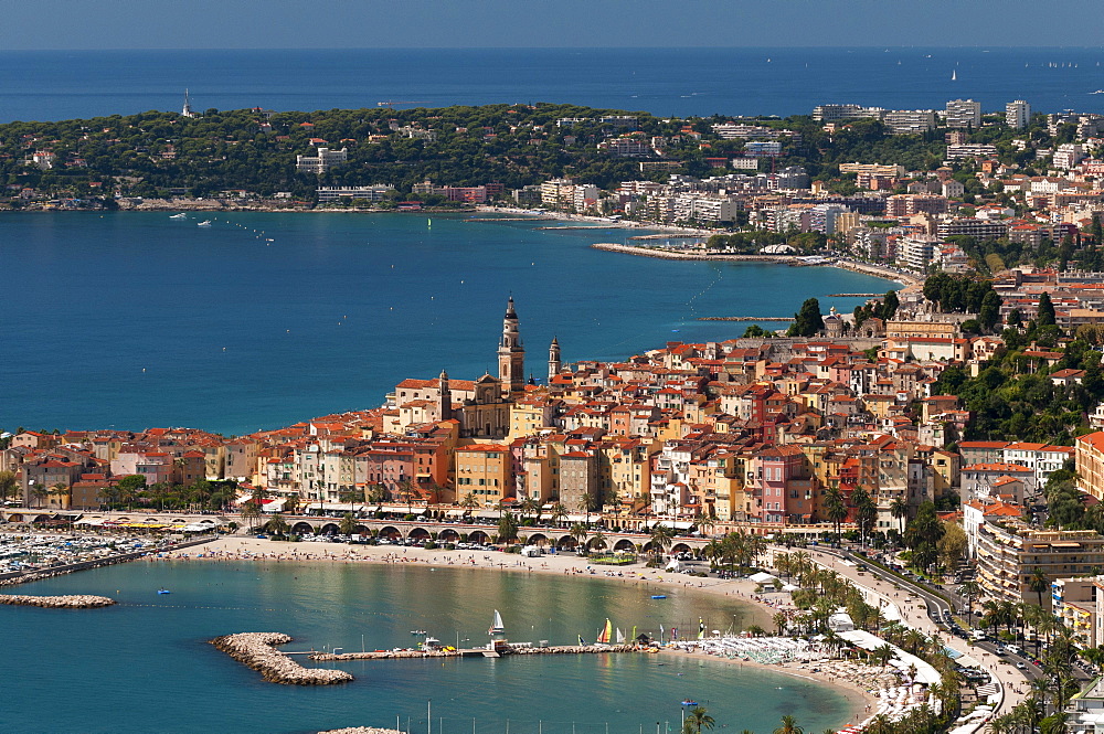 Menton and Cap Martin, Provence-Alpes-Cote d'Azur, French Riviera, France, Mediterranean, Europe 