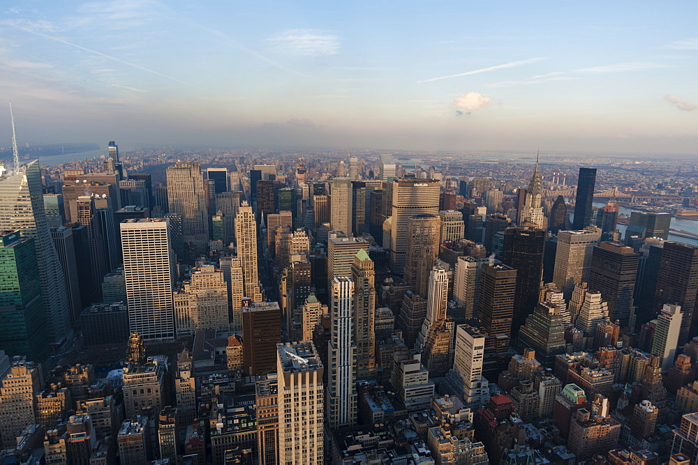 View of Manhattan from Empire State Building, New York City, United States of America, North America