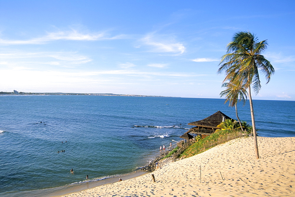 Beach, dunes and Bar 21, Genipabu, Natal, Rio Grande do Norte state, Brazil, South America