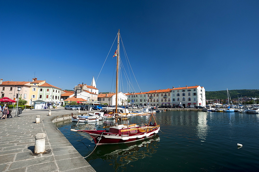 The port of Isola surrounded by the old town, Isola, Slovenia, Europe