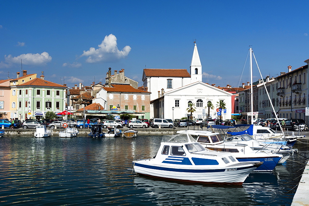 The port of Isola surrounded by the old town, Isola, Slovenia, Europe