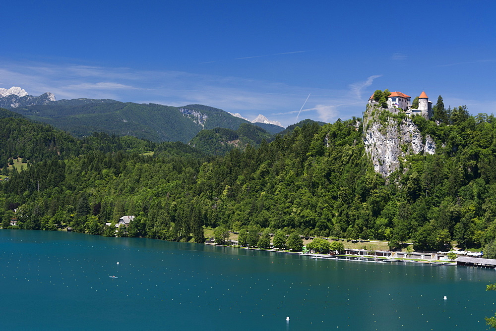 A view of Bled Castle, Lake Bled, Slovenia, Europe