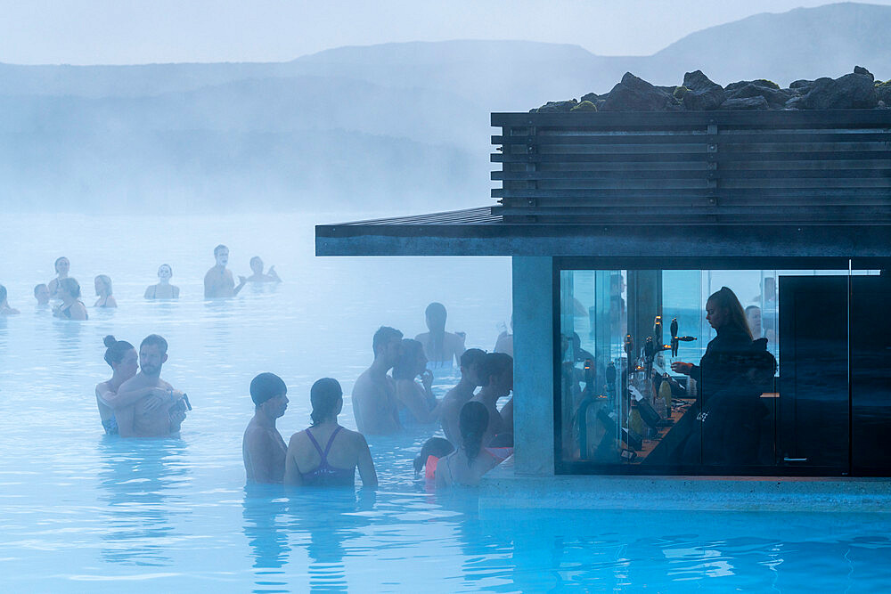 Bathers, Blue Lagoon, Grindavik, Iceland, Polar Regions