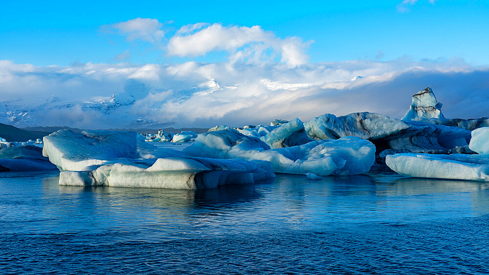 Icebergs in Jokulsarlon glacier lagoon, Iceland, Polar Regions