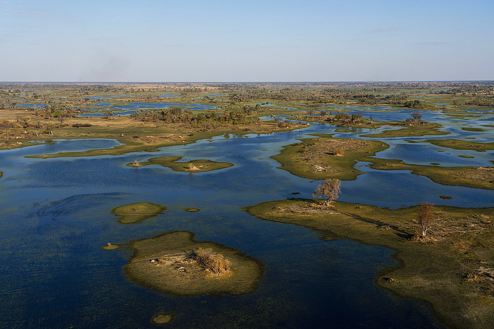 Aerial view of the Okavango Delta, Botswana.