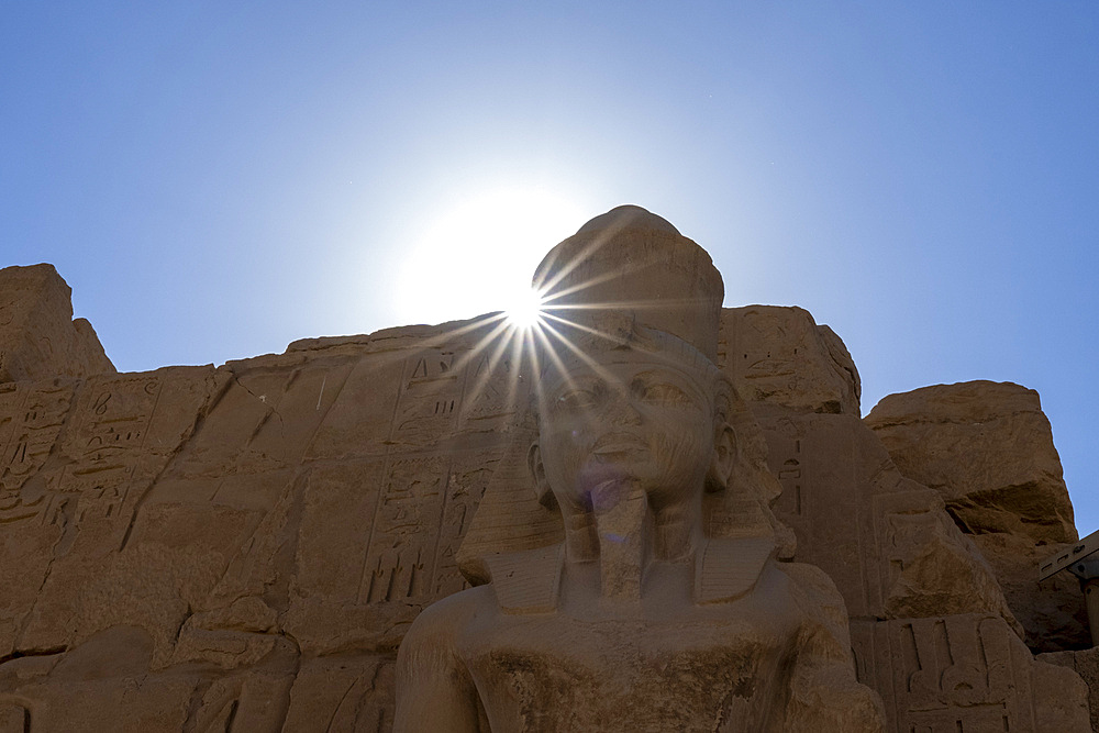 Entrance of Ramses III temple, Temple complex of Karnak, Egypt.