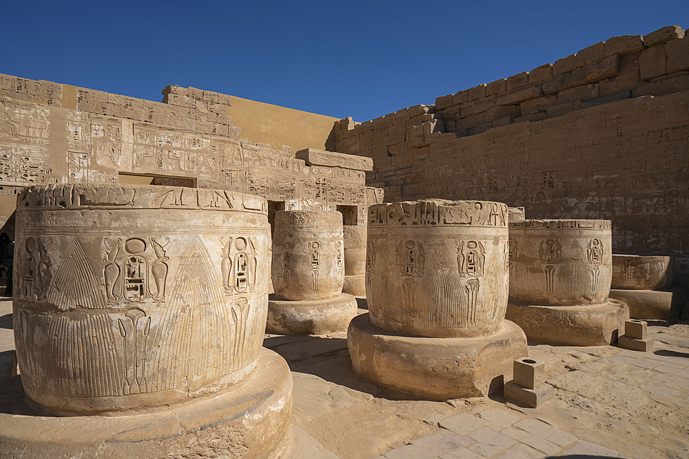 Temple of Ramesses III, Medinat Habu, UNESCO World Heritage Site, Thebes, Luxor, Egypt, North Africa, Africa