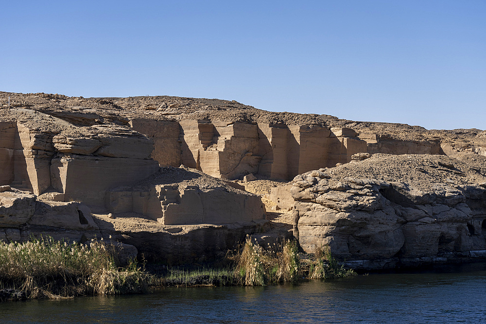 Nile river along Gebel Al-Silsila, Egypt, North Africa, Africa