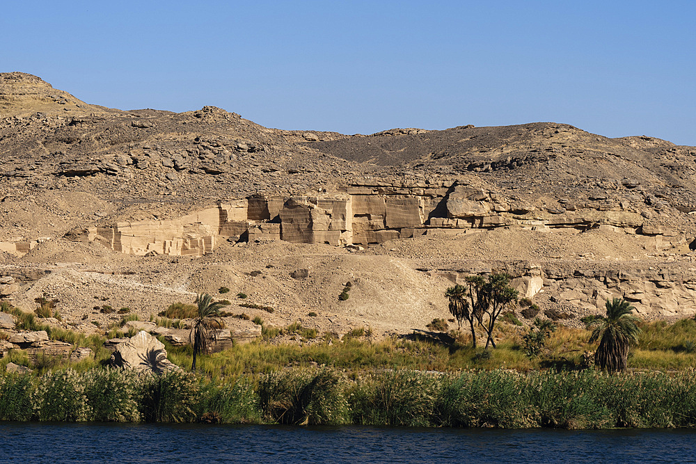 Nile river along Gebel Al-Silsila, Egypt, North Africa, Africa