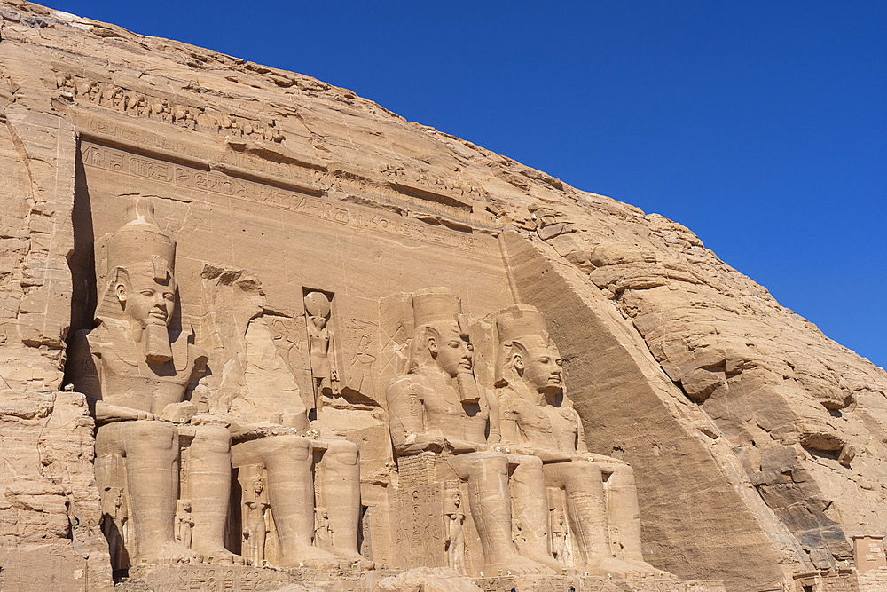 Colossal statues of King Ramses II, Abu Simbel, Egypt.