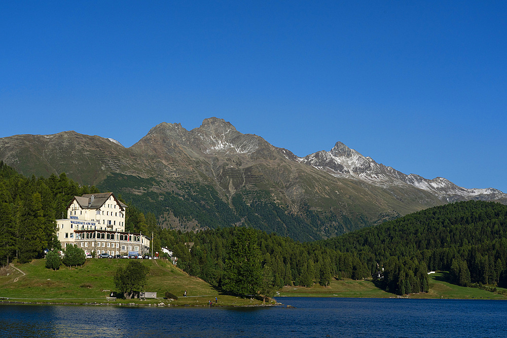 Lake St. Moritz, Canton of Grisons, Switzerland.