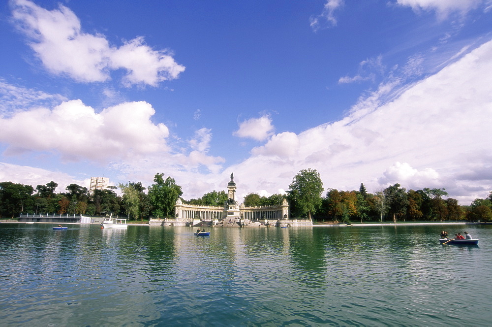 Monument to King Alfonso XII in El Retiro park, Madrid, Spain, Europe