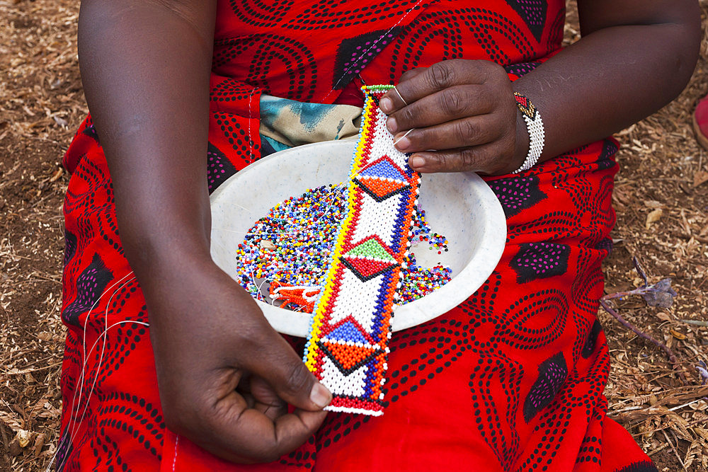 Maasai beadwork at the Predator Compensation Fund Pay Day, Mbirikani Group Ranch, Amboseli-Tsavo eco-system, Kenya, East Africa, Africa