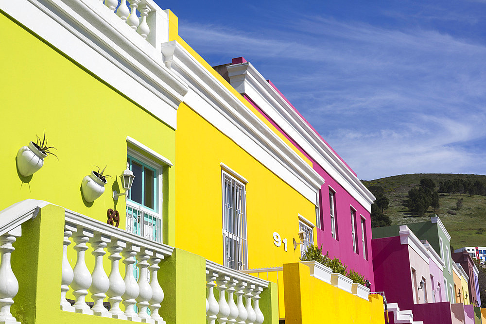 Colourful cottages, Bo Kaap Cape Malay district, Cape Town, South Africa, Africa