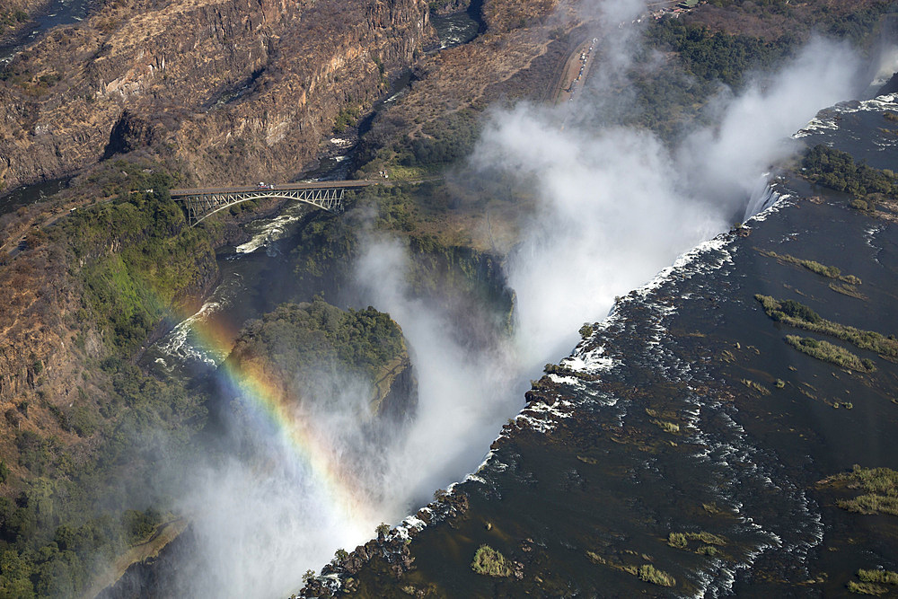 Victoria Falls, aerial view, UNESCO World Heritage Site, Zimbabwe, Africa