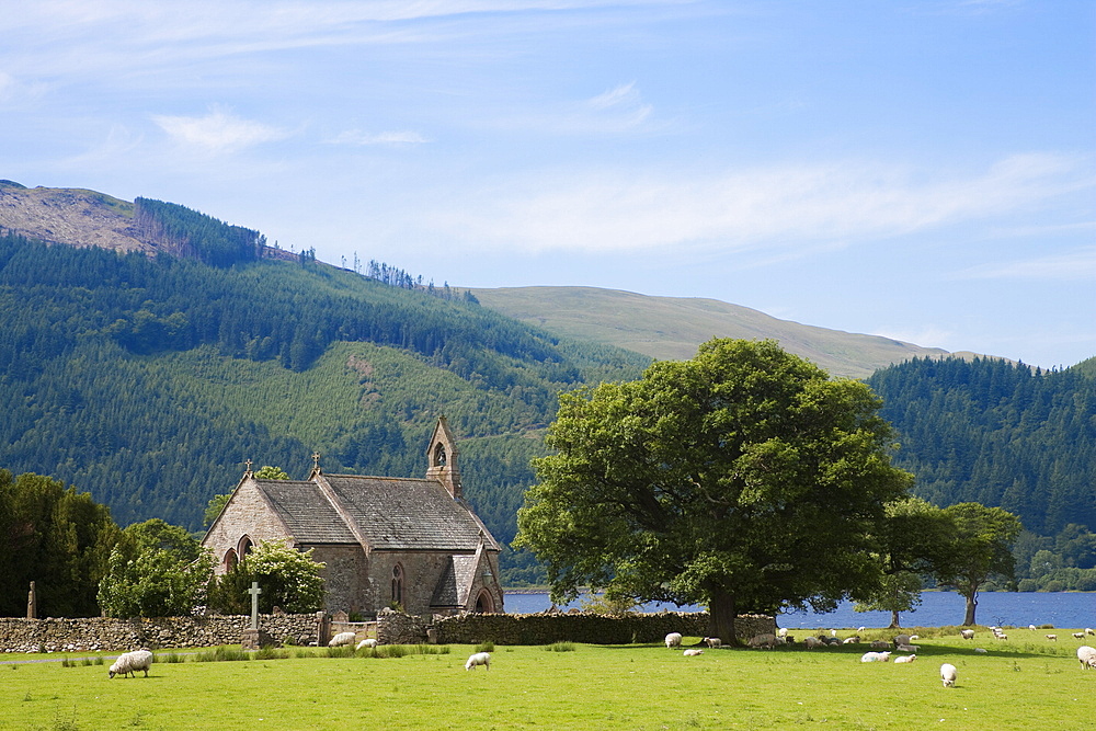 St. Bega's Church by the Lake, Bassenthwaite, Lake District, Cumbria, England, United Kingdom, Europe