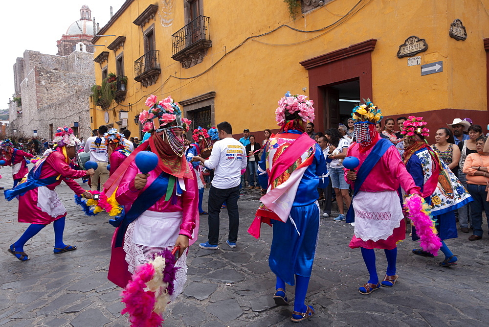 Native Dancers, Parade of Semana Santa (Holy Week), San Miguel de Allende, Mexico, North America